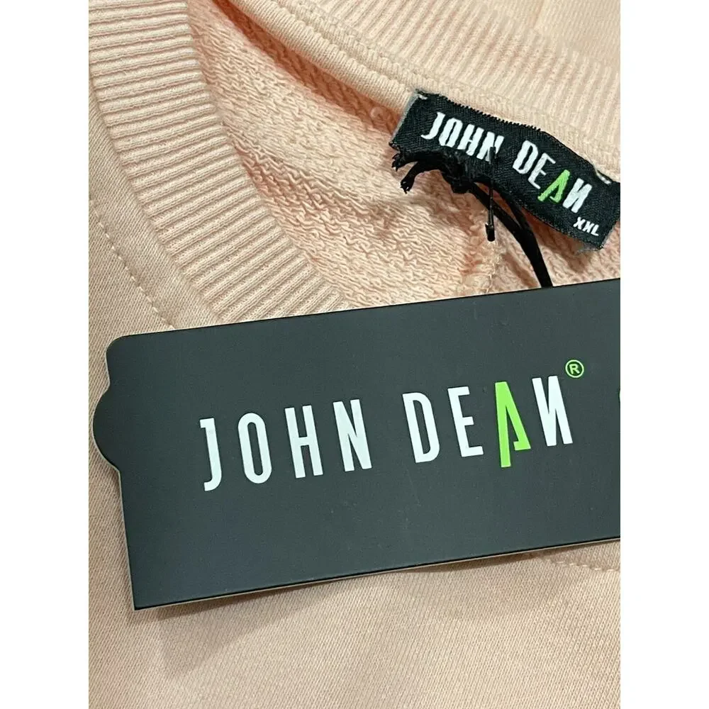 John Dean Shirt Mens 2XL Sweater Pink Sweatshirt Pullover Wake Your Mind Up N155